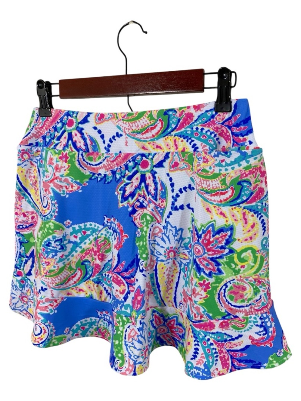 Gottex Athletic Skort Golf Tennis Sz XL Blue Paisley Floral Activewear - Picture 5 of 8